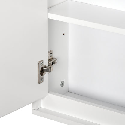 Mirror Cabinet for Bathroom Mirror Cupboard Wall Mounted with Storage Shelf Bathroom Cupboard Double Door White