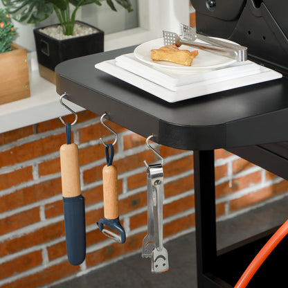 Outsunny 9 kW 3 Burner Gas BBQ Grill with See-through Lid, Black