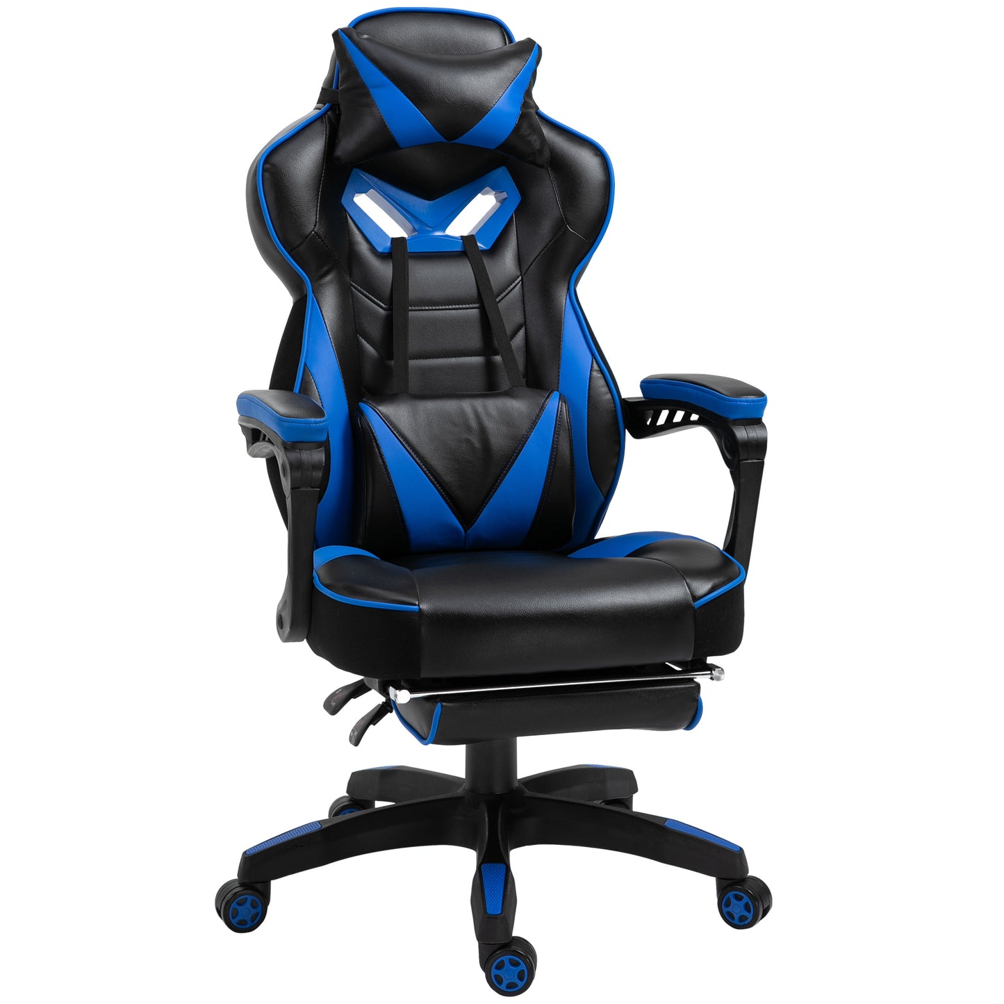 Vinsetto Ergonomic Racing Gaming Chair Office Desk Chair Adjustable Height Recliner with Wheels, Headrest, Lumbar Support, Retractable Footrest