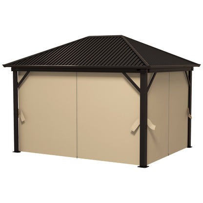 Outsunny 3.6 x 3m Aluminium Frame Hardtop Gazebo With  Accessories