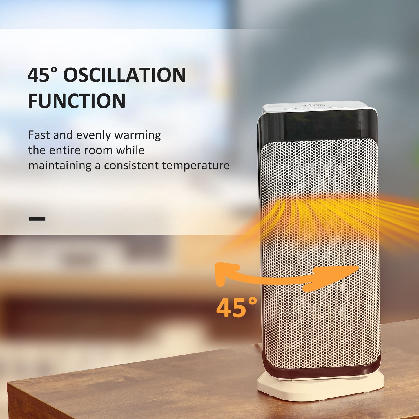 Ceramic Oscillating Portable Tower Space Heater With Three Heating Modes, Programmable Timer & Tip-over Switch Protection