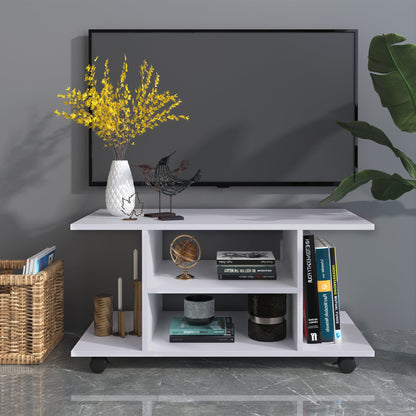 TV Stand With Shelves -White