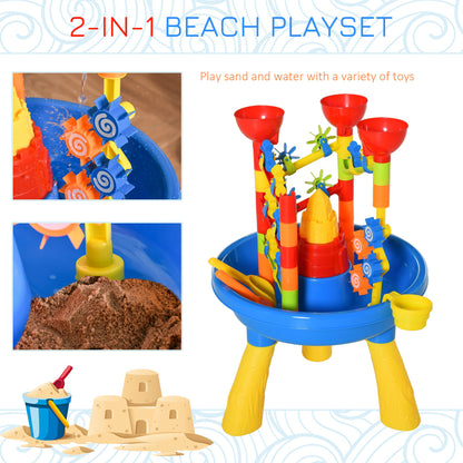 Sand and Water Table Beach Toy Set Waterpark Outdoor Playset for Kids with Accessories 30 Pieces