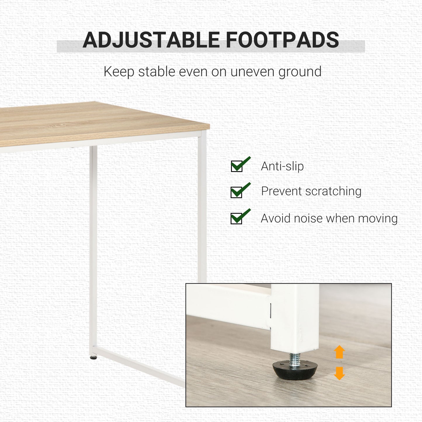 Home Office Computer Desk with Storage Shelves Study Writing Table Workstation, Oak Tone