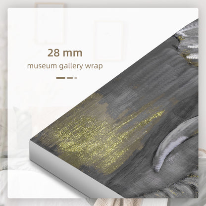 Hand-Painted Metal Canvas Wall Art Grey African Elephant, Wall Pictures for Living Room Bedroom Decor, 100 x 80 cm