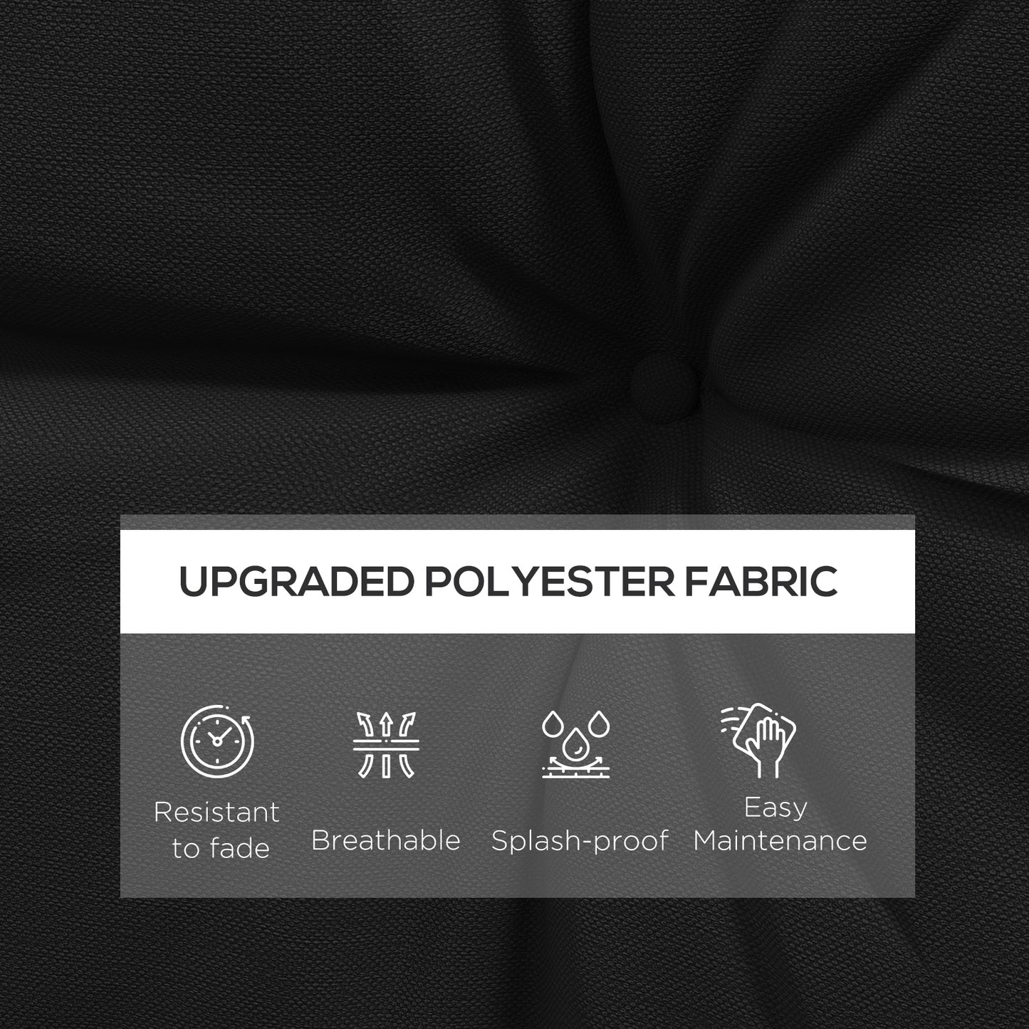 Outsunny 4-Piece Seat Cushions Back Pillows Replacement, Patio Chair Cushions Set for Indoor Outdoor, Black