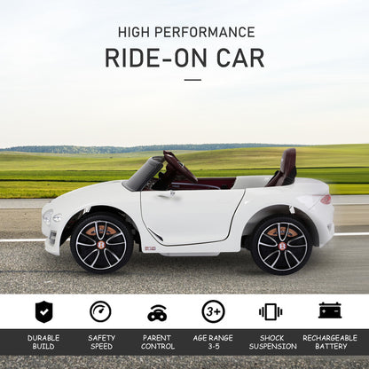 Kids Bentley Style Electric Ride-on Car W/ LED Lights-White