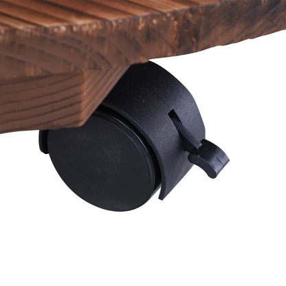 Outsunny Fir Wood 3 Barrel Water Foundation With Pump