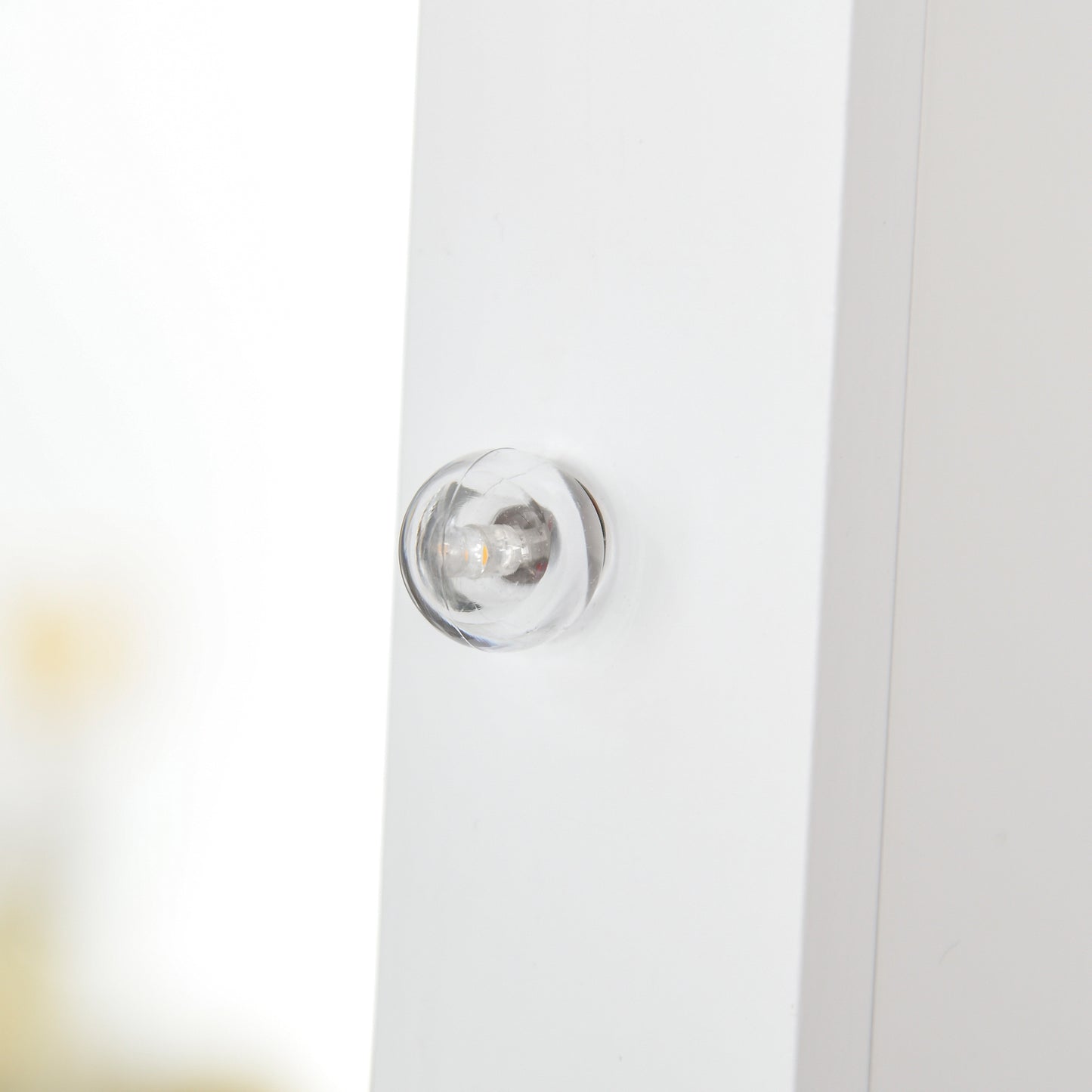 Full Body Mirrored Jewellery Cabinet W/ LED Light W/ 3 Angle Adjustable For Rings Earrings Bracelets Cosmetics Warm White