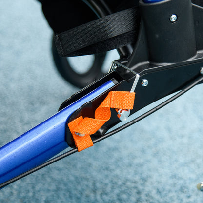 4 Wheel Rollator With Seat And Back Folding With Carry Bag, Adjustable Height, Dual Brakes, Cane Holder - Blue