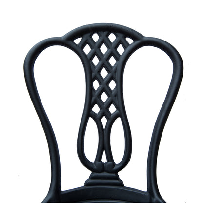 3 Piece Patio Cast Aluminium Bistro Garden Outdoor Furniture Table and Chairs Set Shabby Chic Style
