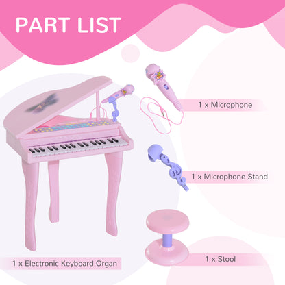 Mini Electronic Piano W/Stool-Pink