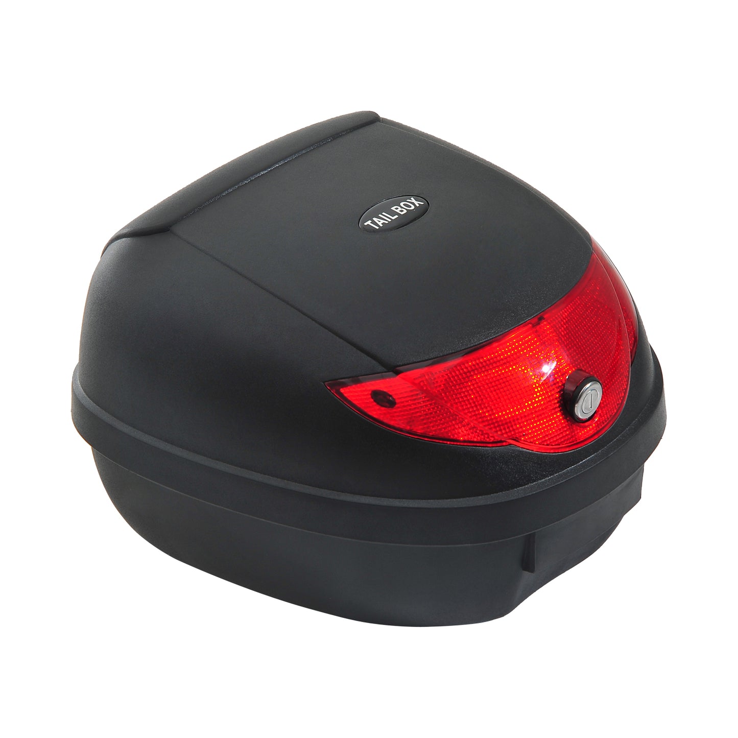 Motorcycle Luggage Case Trunk Storage Box With Reflectors-Black/Red 24 Litre