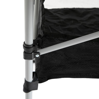 Outsunny Portable Camping Table W/ Mesh Bag Camping Outdoor Dining Foldable W/ Steel Frame Picnic Lightweight Hiking Furniture Desk, Silver Black