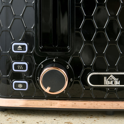 3000W 1.7L Fast Boil Kettle & 4 Slice Toaster Set, Kettle and Toaster Set with 7 Browning Controls, Crumb Tray, Black