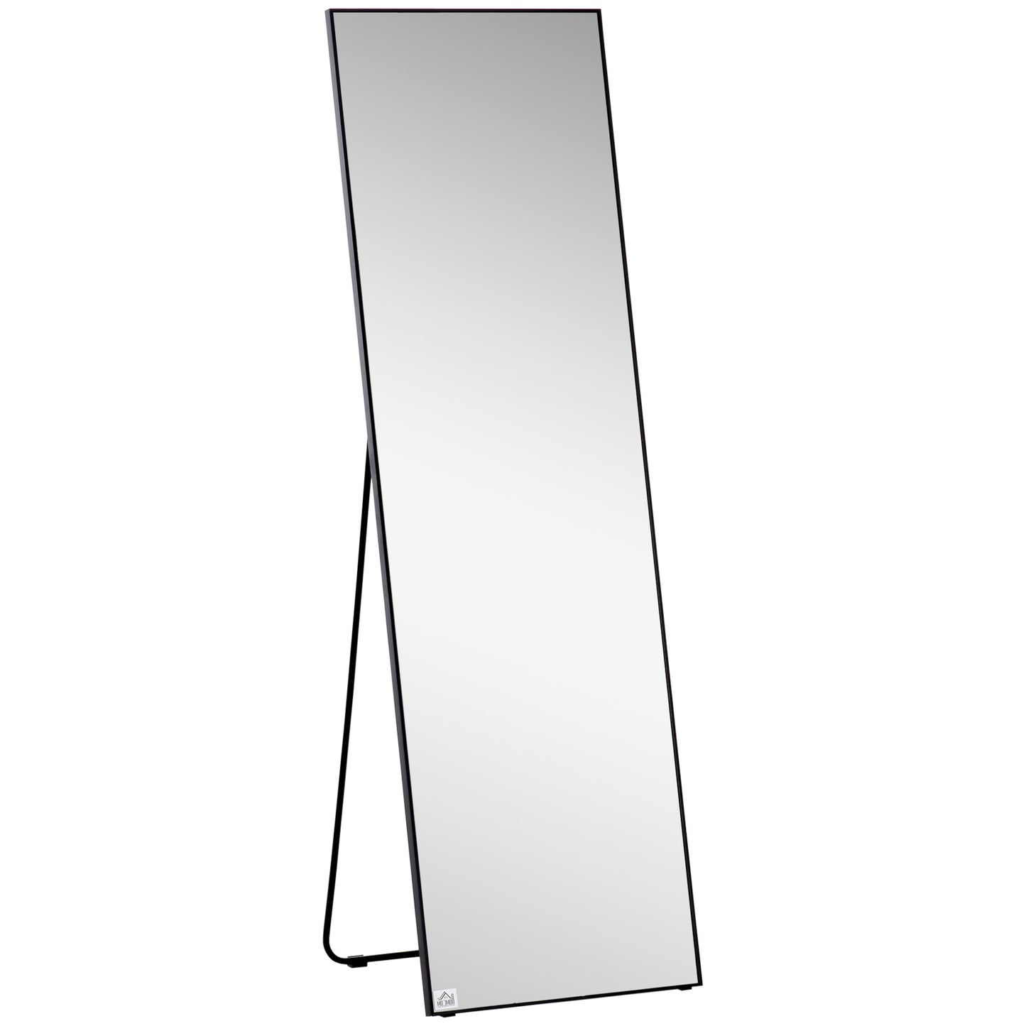 Full Length Dressing Mirror, Floor Standing or Wall Hanging, Aluminium Alloy Framed Full Body Mirror for Bedroom, Living Room, Black