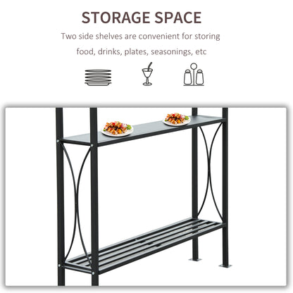 Outsunny BBQ Tent 250L× 150W × 255H cm-Black/Coffee