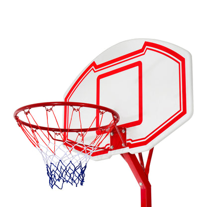 Steel Basketball Stand Height Adjustable Hoop Backboard Red