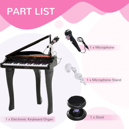 Mini Electronic Piano With Stool Black
