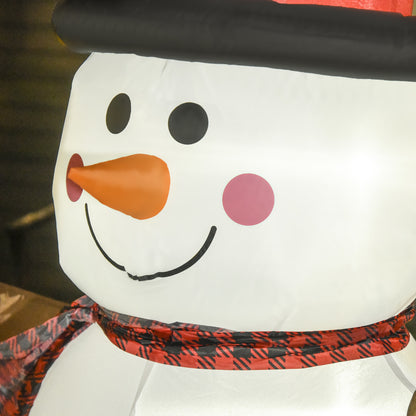 6ft/1.82m Tall Giant Outdoor Indoor Inflatable Snowman Christmas Decoration for Lawn with Hat Scarf LED Lights