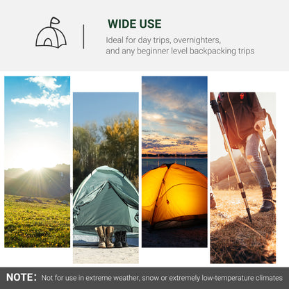 Outsunny Tunnel Tent, 2-3 Person Camping Tent with Sewn-in Groundsheet, Air Vents, Rainfly, 2000mm Water Column, Green