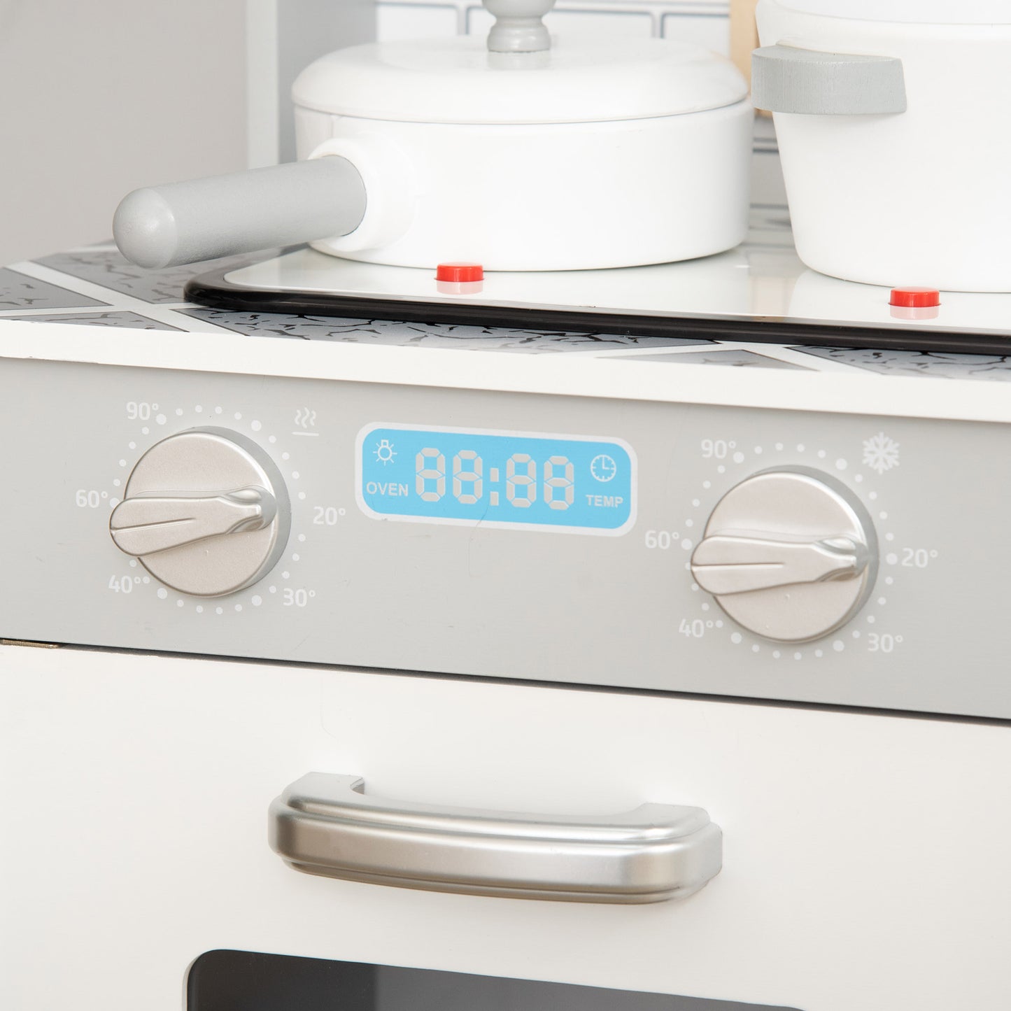 Kids Kitchen Play Cooking Toy Set, Educational Pretend Role Playset Game With Sound & Light Effect, Ice Machine