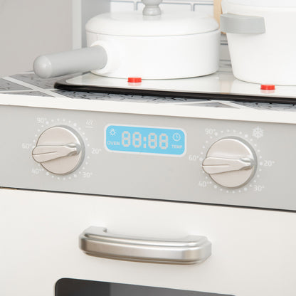 Kids Kitchen Play Cooking Toy Set, Educational Pretend Role Playset Game With Sound & Light Effect, Ice Machine