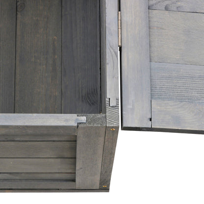 PawHut Tortoise House with Mesh Roof, Small Pet Reptile Wooden House, Tortoise Enclosure with Pulled-out Side Panel for Indoor, Outdoor, Grey