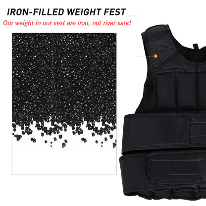 Metal Sand Weight Adjustable Unisex Trainer Vest Black/Red 10KG