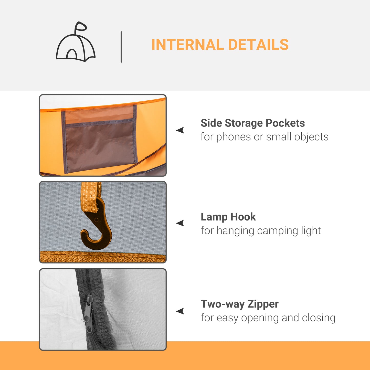 Outsunny 4-5 Person Pop-up Camping Tent Waterproof Family Tent w/ 2 Mesh Windows & PVC Windows Portable Carry Bag for Outdoor Trip