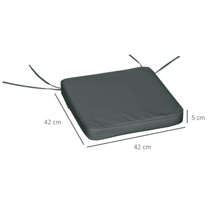 Outsunny Set of 6 Piece Chair Cushion, 42Lx42Wx5T cm - Grey