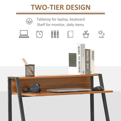 Writing Desk Computer Table Home Office PC Laptop Workstation Storage Shelf Color Walnut
