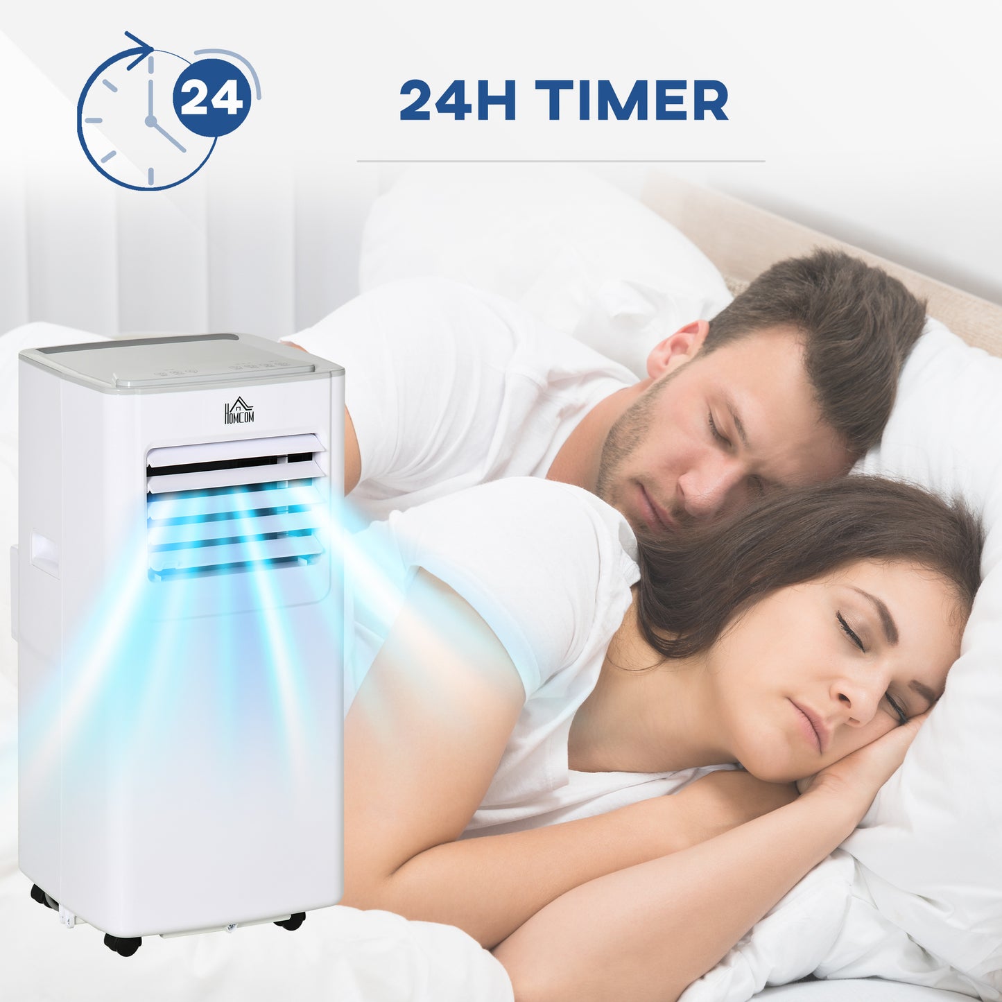 7000 BTU Mobile Air Conditioner Portable AC Unit for Cooling Dehumidifying Ventilating with Remote Controller, LED Display for Bedroom, White