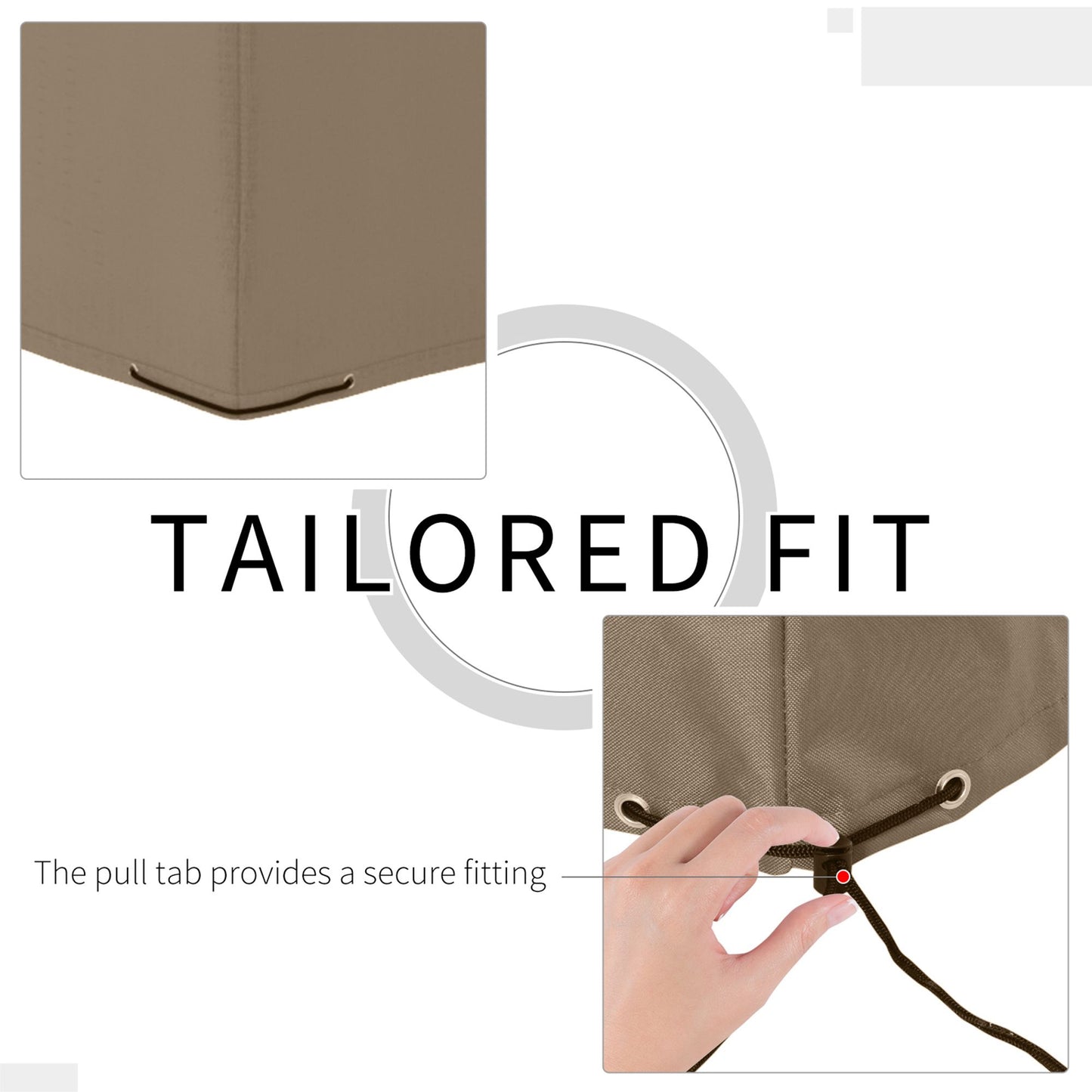 Outsunny Oxford Patio Garden Furniture Dining Table Chair Set Cover Water Protector Waterproof Anti-UV 275L x205W x 90Hcm – Beige