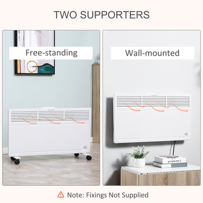 Convector Radiator Heater Freestanding or Wall-mounted Portable Electric Heating with 2 Heat Settings, Adjustable Thermostat