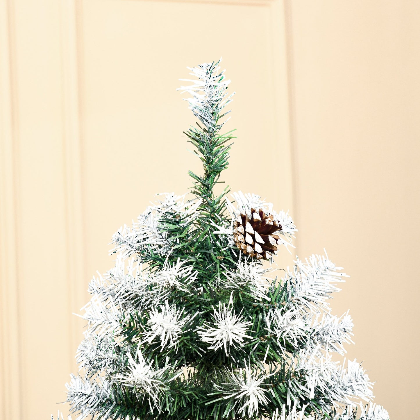 6FT Artificial Christmas Tree With Pine Cones, Holiday Home Decoration Automatic Open, Green