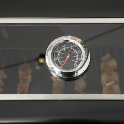 Outsunny 9 kW 3 Burner Gas BBQ Grill with See-through Lid, Black