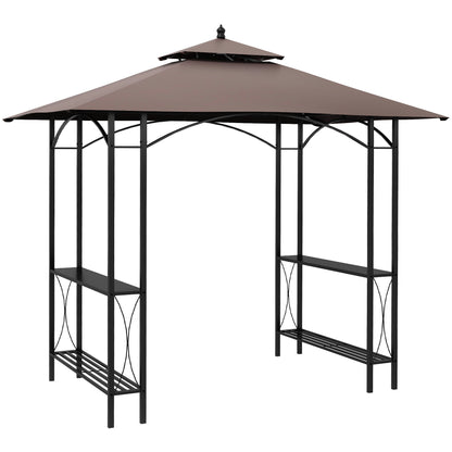 Outsunny BBQ Tent 250L× 150W × 255H cm-Black/Coffee