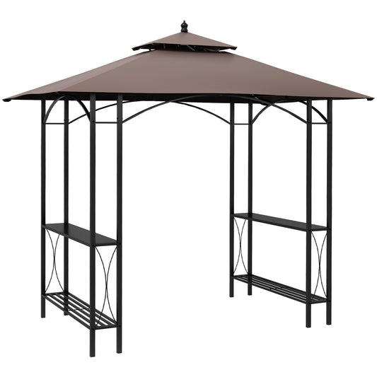 Outsunny BBQ Tent 250L× 150W × 255H cm-Black/Coffee