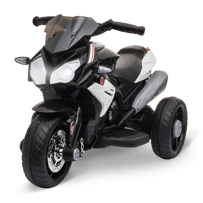 Kids 6V Battery Steel Enforced Motorcycle Ride On Trike Black