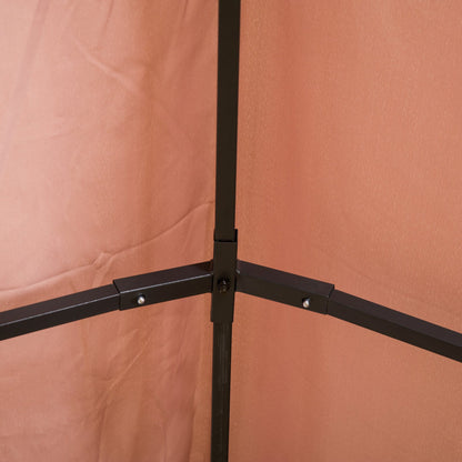 Outsunny 4m x 3(m) Metal Gazebo Canopy Party Tent Garden Pavillion Patio Shelter Pavilion with Curtains Sidewalls Brown