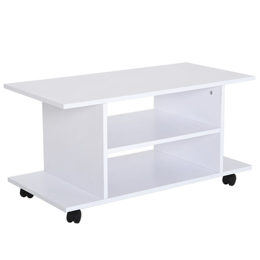 TV Stand With Shelves -White