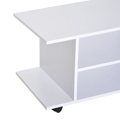 TV Stand With Shelves -White