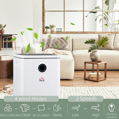 2500ML Portable Quiet Dehumidifier with WiFi Smart App Control, Electric Moisture Air Dehumidifier for Home Laundry Basement 10L/Day