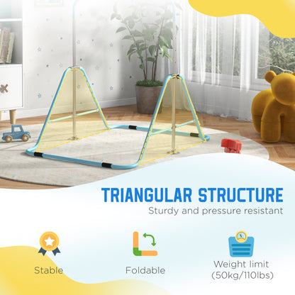 Kids Gymnastics Bar w/ Adjustable Height, Foldable Horizontal Bars, Green