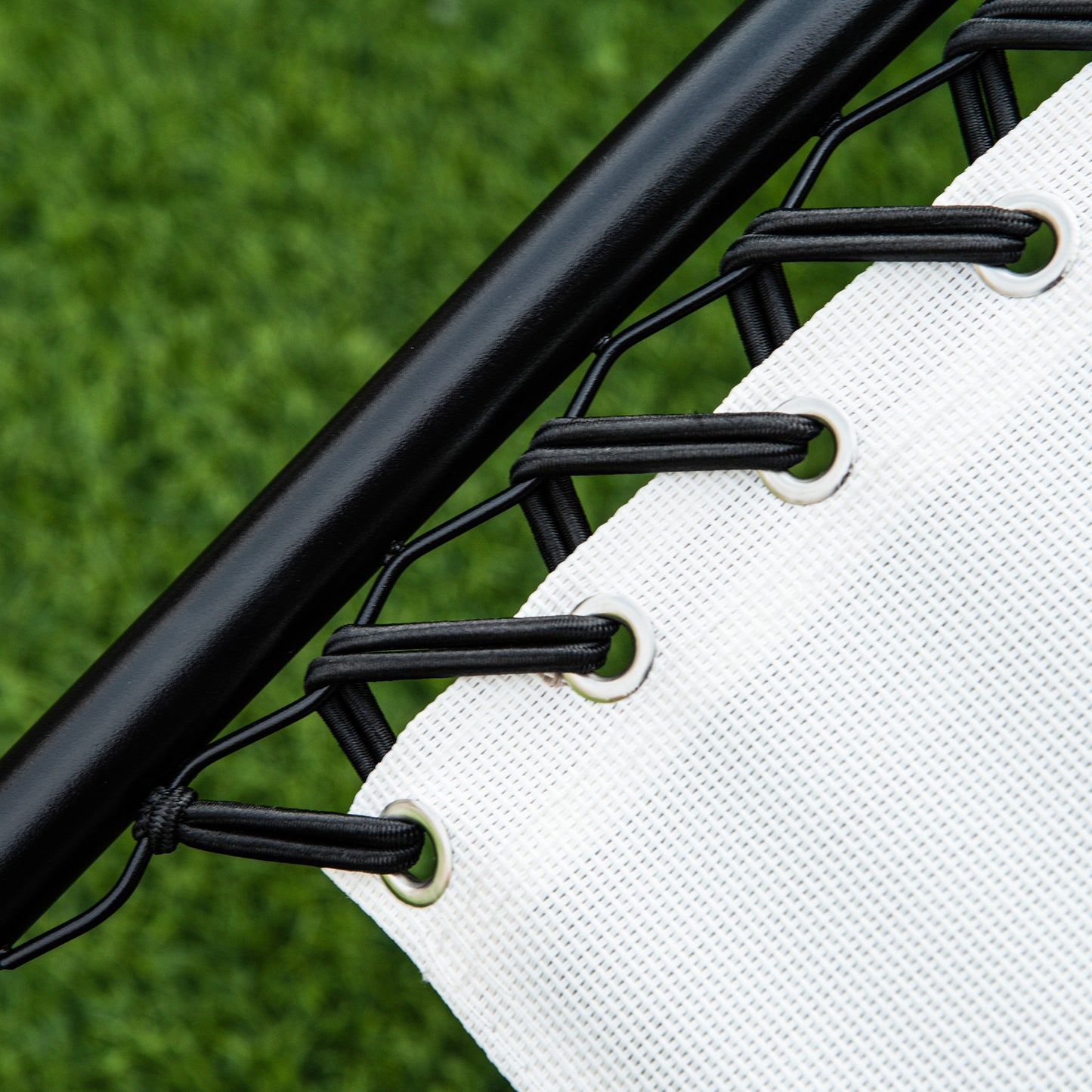 Zero Gravity Garden Deck Folding Chair Patio Sun Lounger Reclining Seat with Cup Holder & Canopy Shade - White