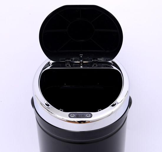 42L Stainless Steel Sensor Trash Can With Bucket-Black