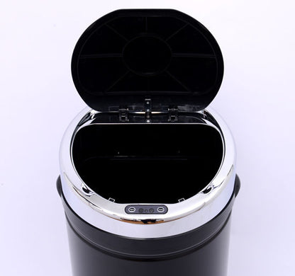 42L Stainless Steel Sensor Trash Can With Bucket-Black