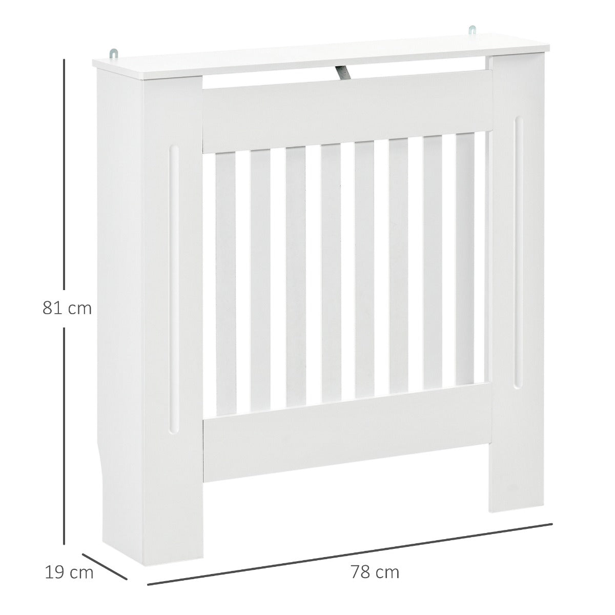 MDF Radiator Cover Wooden Cabinet Shelving Home Office Vertical Slattted Vent White 78L x 19W x 81H