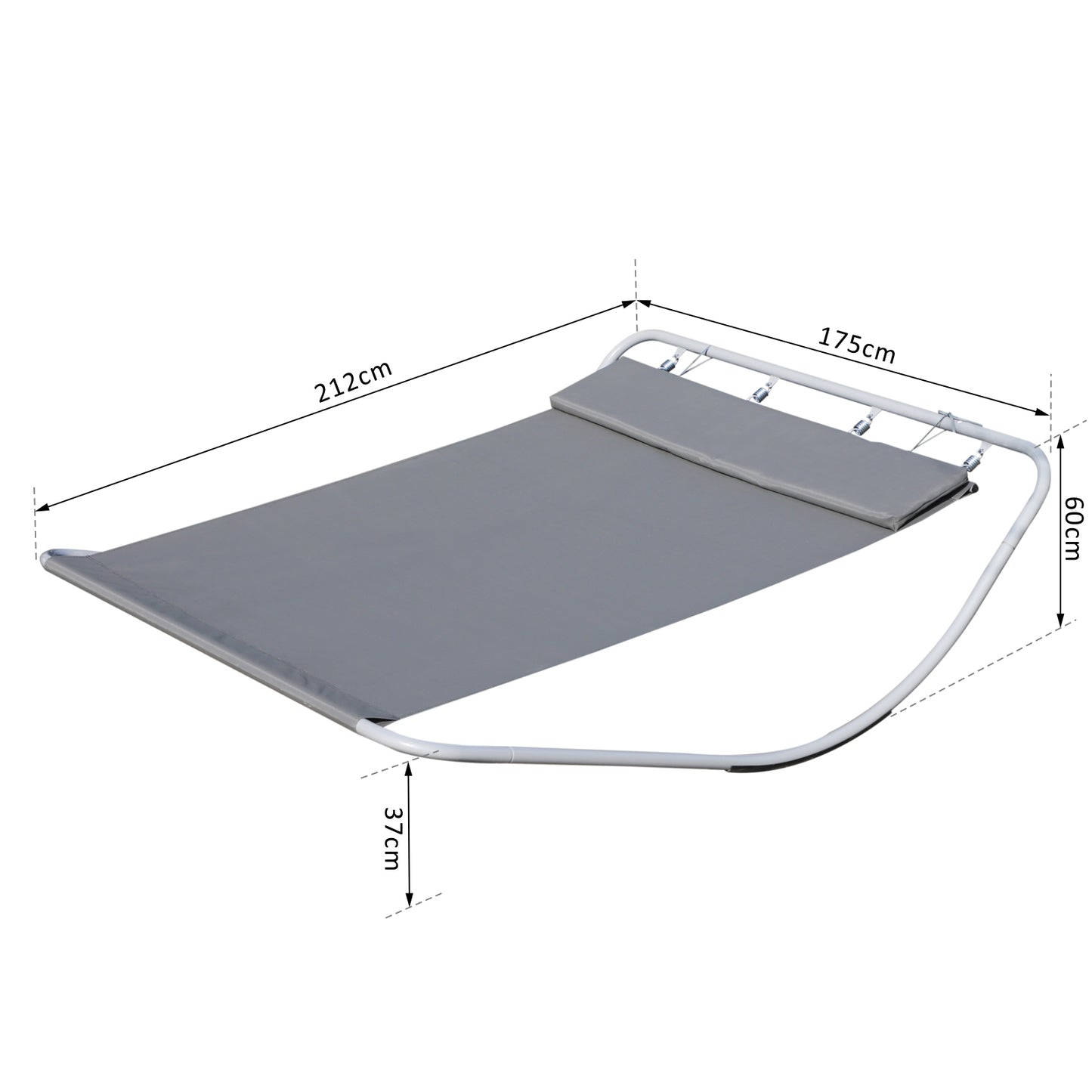 Outsunny Outdoor Double Rocking Bed Hammock-Grey